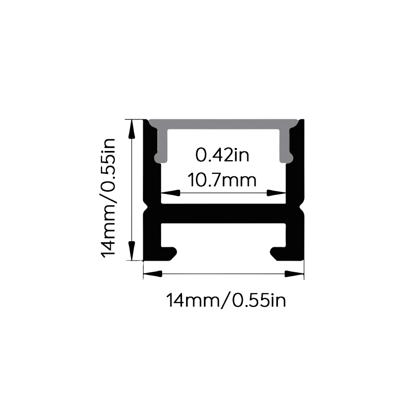 Small Magnetic LED Light Strip Channel For 10mm Rope Light Small Magnetic LED Light Strip Channel For 10mm Rope Light